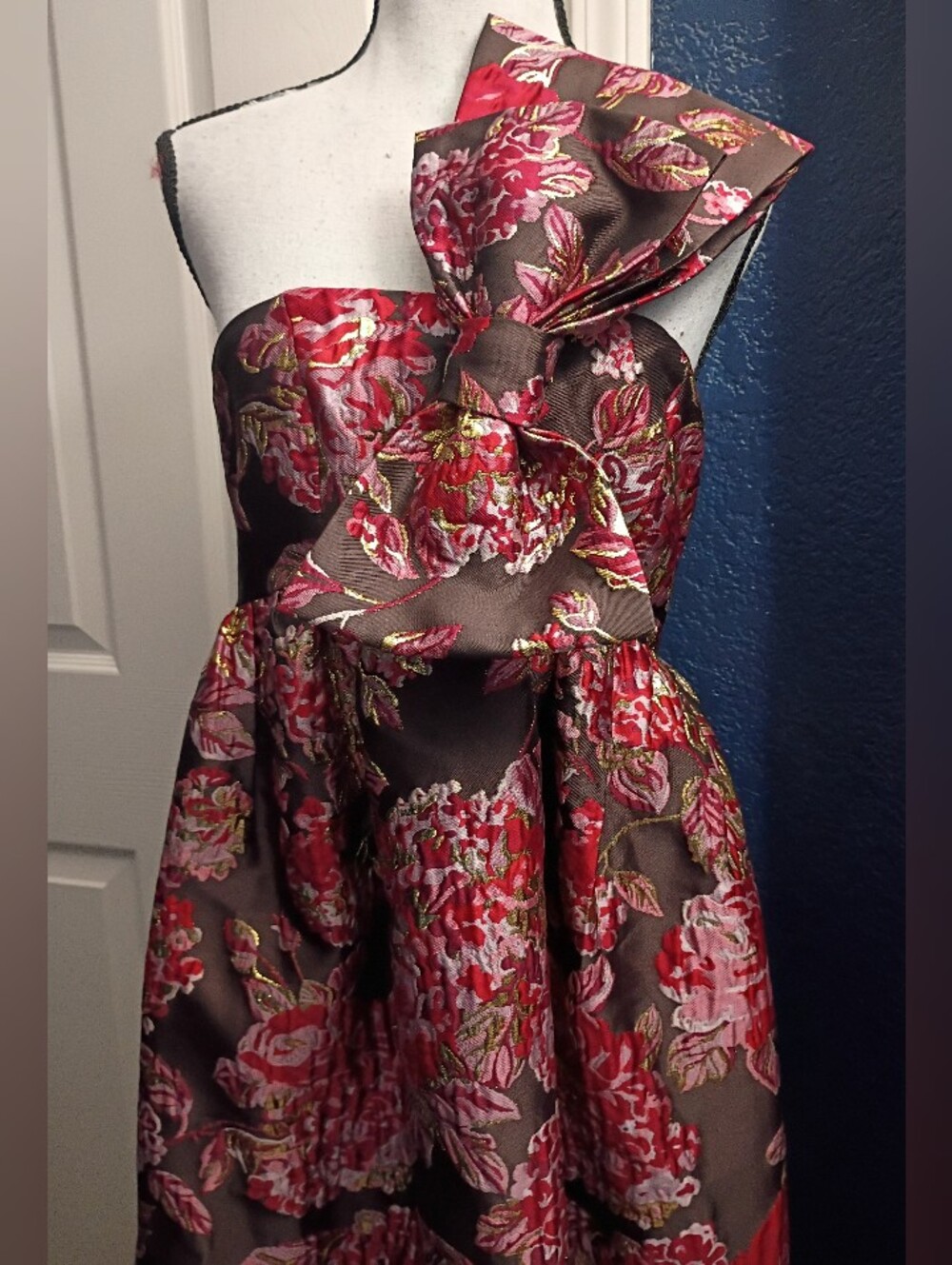Petal & Pup Black Maxi Dress with Red Floral Print - Picture 4 of 11
